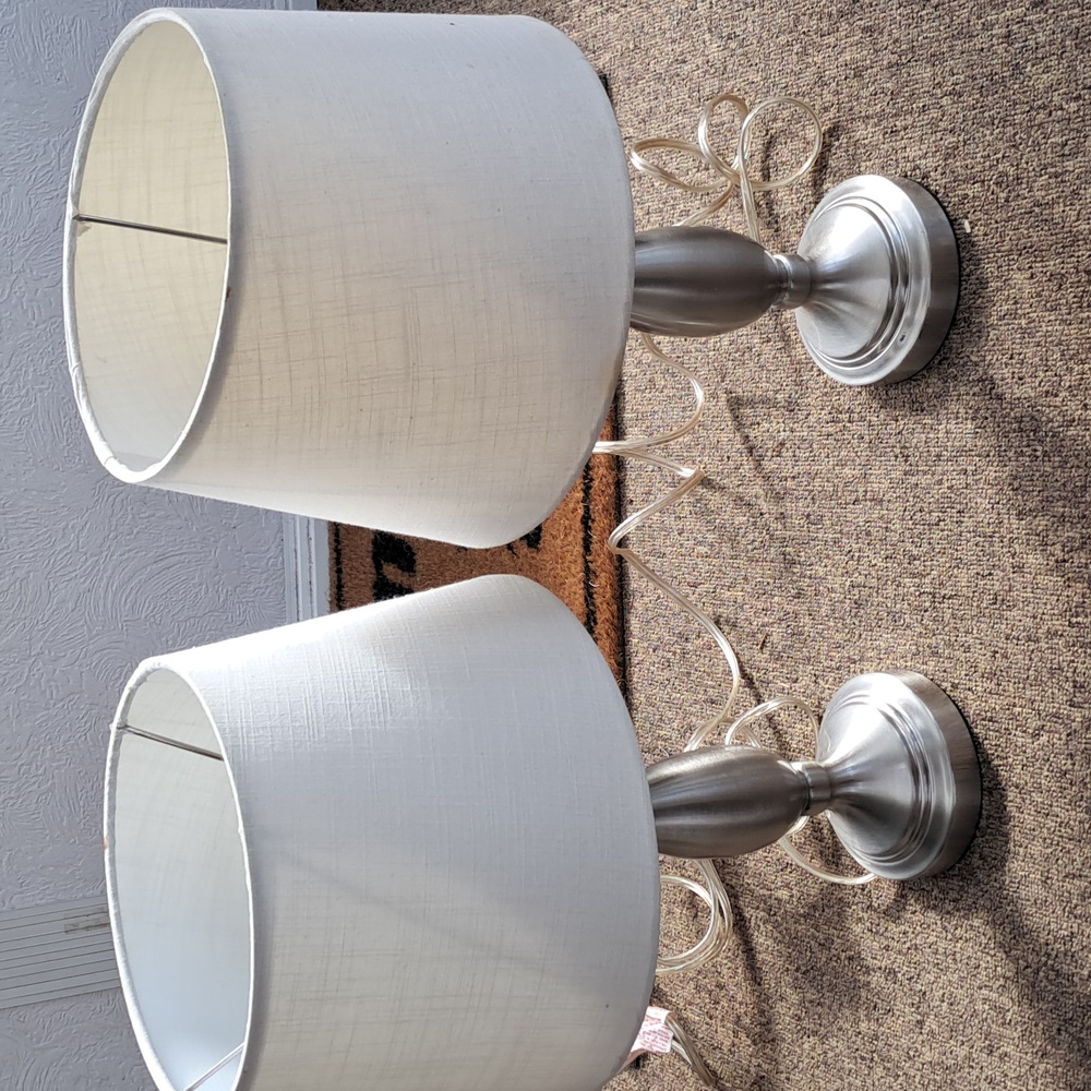 2 lamps silver brush